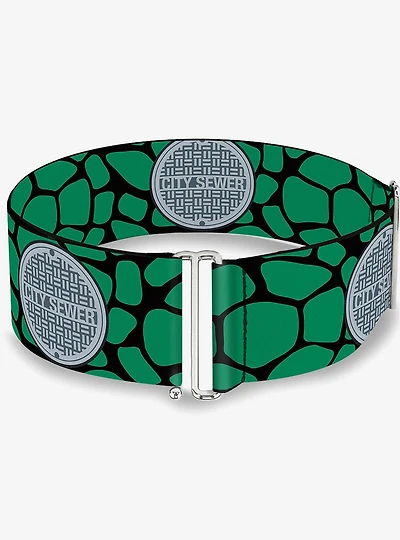 Teenage Mutant Ninja Turtles City Sewer Cap Turtle Shell Black Cinch Belt