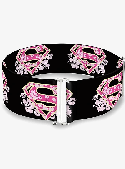 DC Comics Super Shield Hibiscus Design Cinch Belt