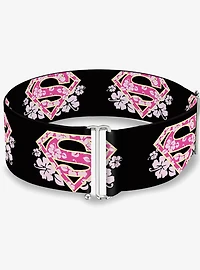 DC Comics Super Shield Hibiscus Design Cinch Belt