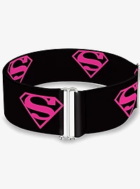 DC Comics Superman Shield Black Hot Pink Cinch Belt