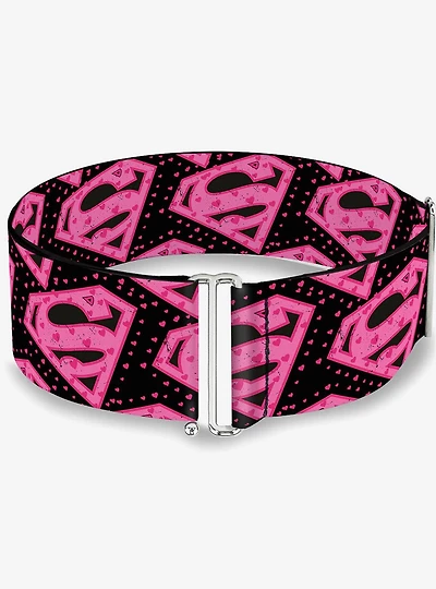DC Comics Superman Diagonal Logo Hearts Cinch Belt