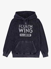 The Empyrean Fourth Wing Fly Or Die Stripes Mineral Wash Hoodie
