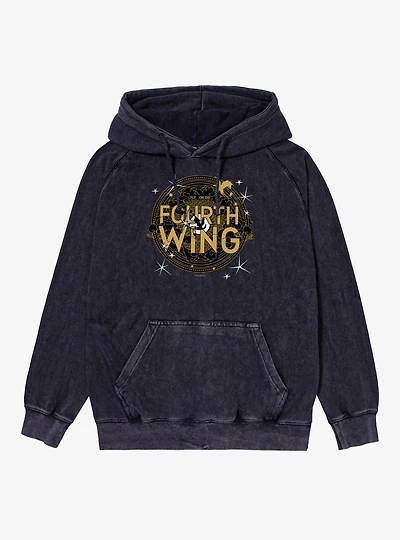 The Empyrean Fourth Wing Black Crest Mineral Wash Hoodie