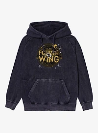 The Empyrean Fourth Wing Black Crest Mineral Wash Hoodie