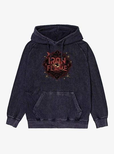 The Empyrean Fourth Wing Iron Flame Red Crest Mineral Wash Hoodie