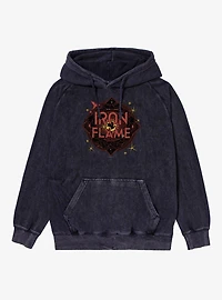 The Empyrean Fourth Wing Iron Flame Red Crest Mineral Wash Hoodie