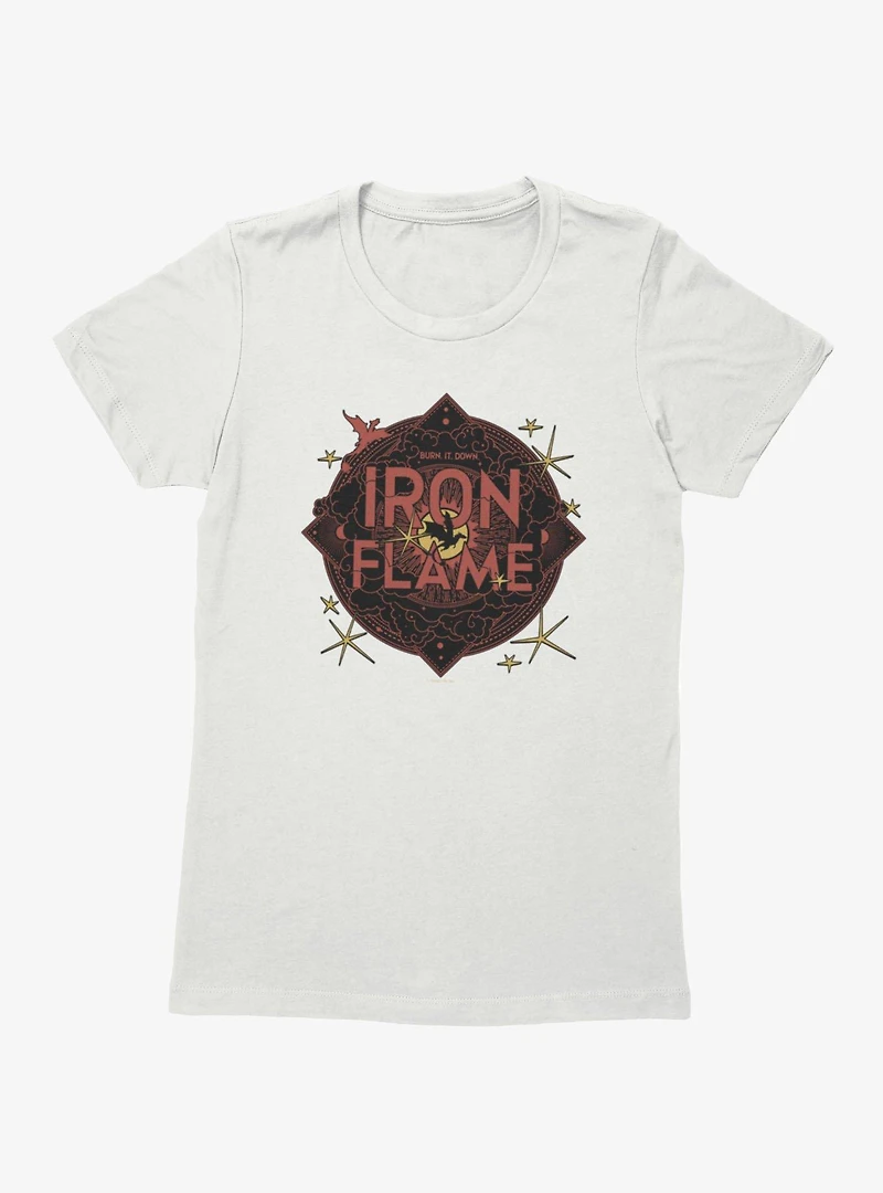 The Empyrean Fourth Wing Iron Flame Red Crest Womens T-Shirt