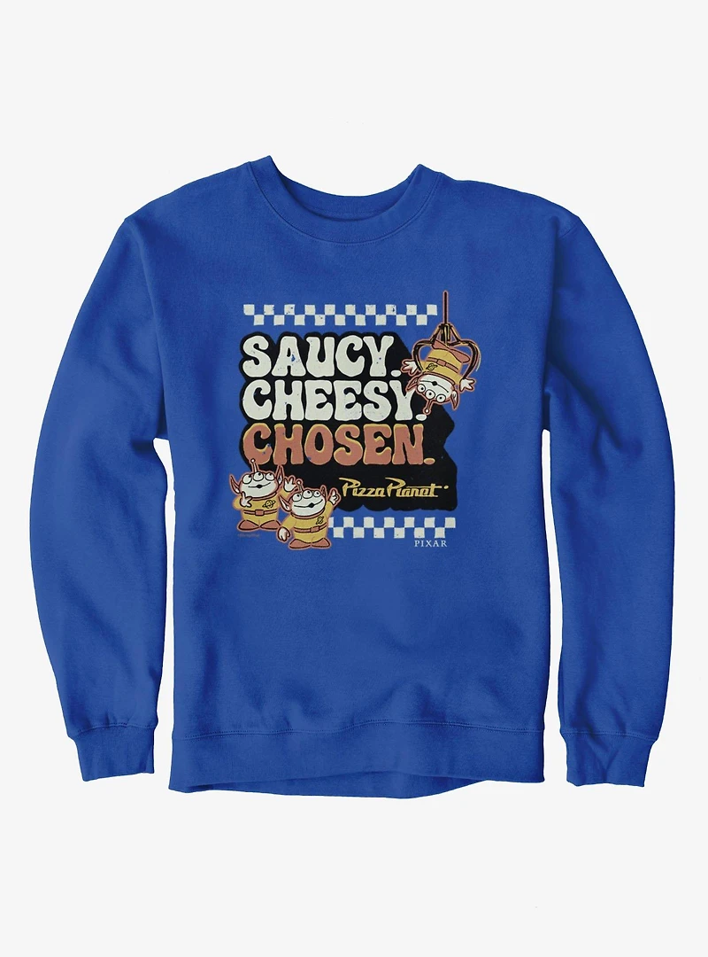 Disney Pixar Toy Story Saucy Cheesy Chosen Pizza Planet Sweatshirt