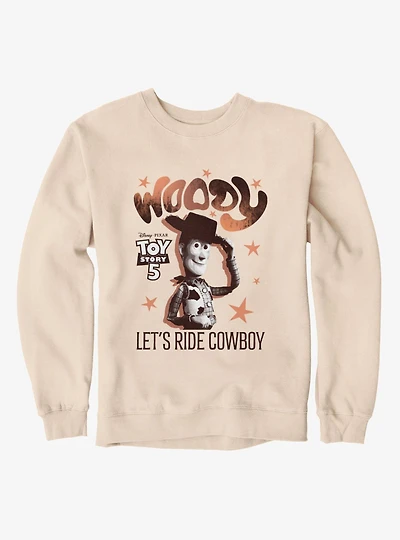 Disney Pixar Toy Story 5 Woody Lets Ride Cowboy Stars Sweatshirt