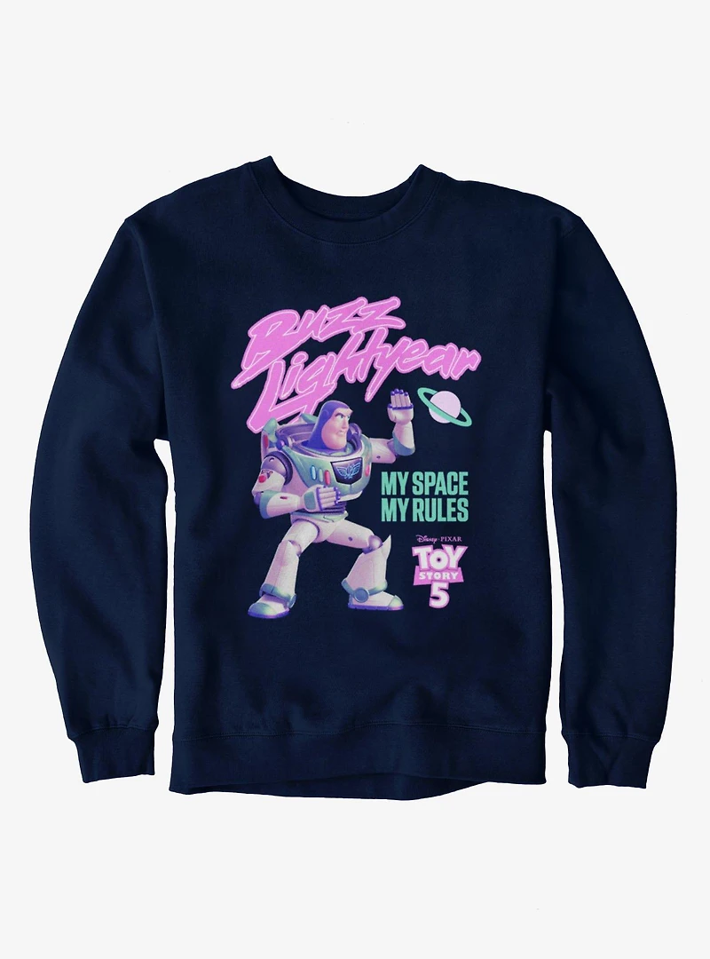 Disney Pixar Toy Story 5 Buzz Lightyear My Space Rules Sweatshirt