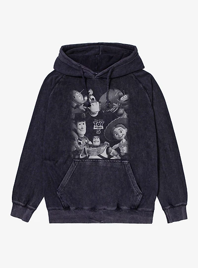 Disney Pixar Toy Story 5 Grayscale Group Vintage Mineral Washed Hoodie Box Lunch Exclusive