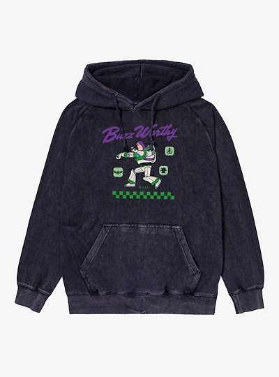 Disney Pixar Toy Story 5 Buzz Lightyear Worthy Laser Vintage Mineral Washed Hoodie Box Lunch Exclusive