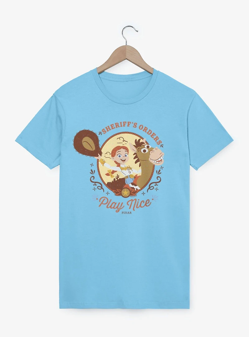 Disney Pixar Toy Story 5 Jessie Sheriff's Orders Play Nice T-Shirt