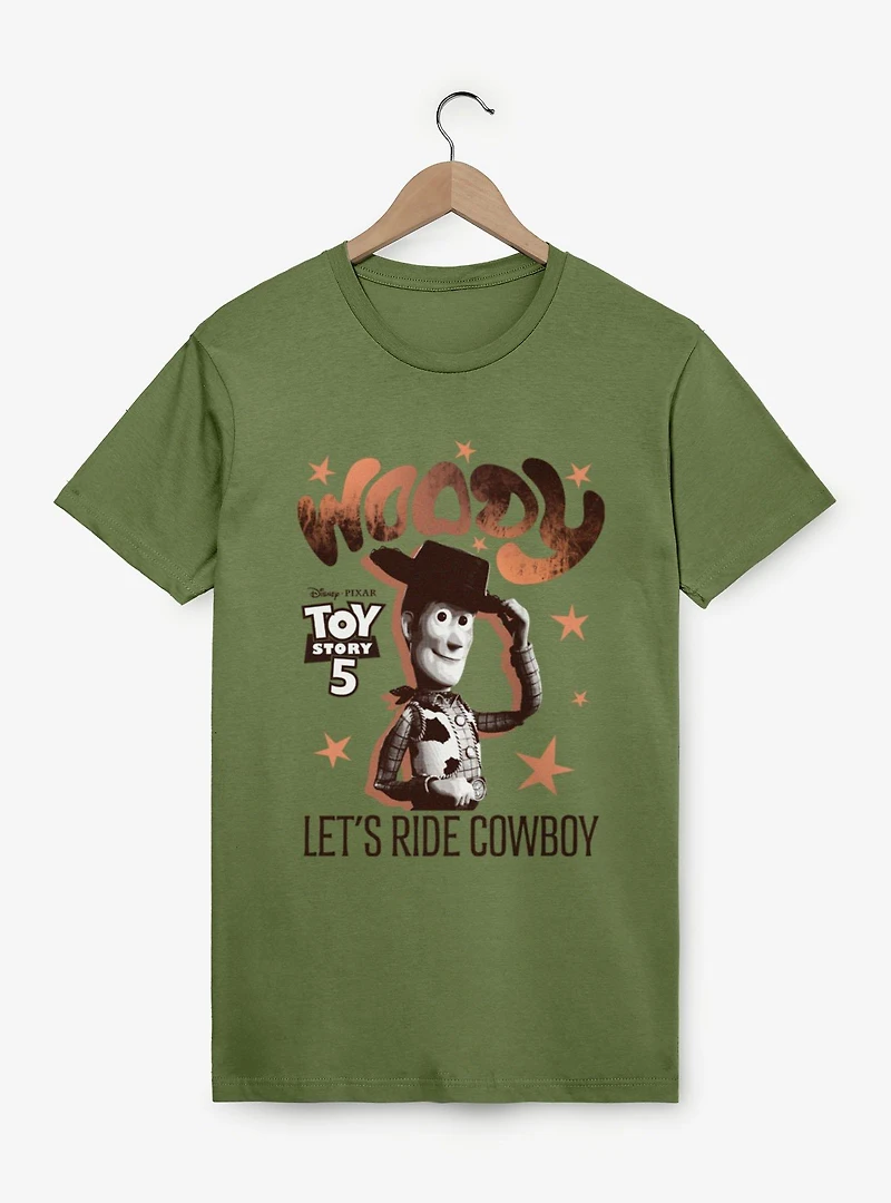 Disney Pixar Toy Story 5 Woody Lets Ride Cowboy Stars T-Shirt