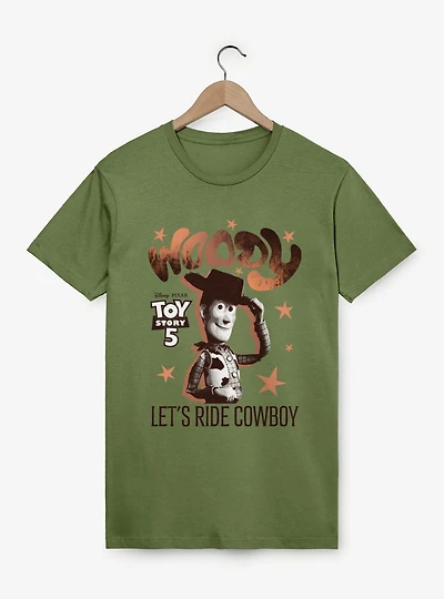 Disney Pixar Toy Story 5 Woody Lets Ride Cowboy Stars T-Shirt