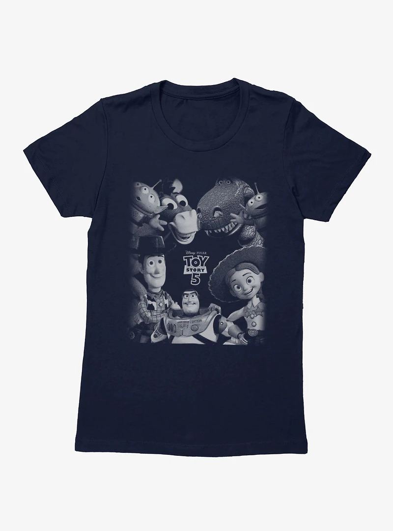 Disney Pixar Toy Story 5 Grayscale Group Womens T-Shirt Box Lunch Exclusive