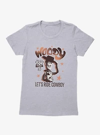 Disney Pixar Toy Story 5 Woody Lets Ride Cowboy Stars Womens T-Shirt