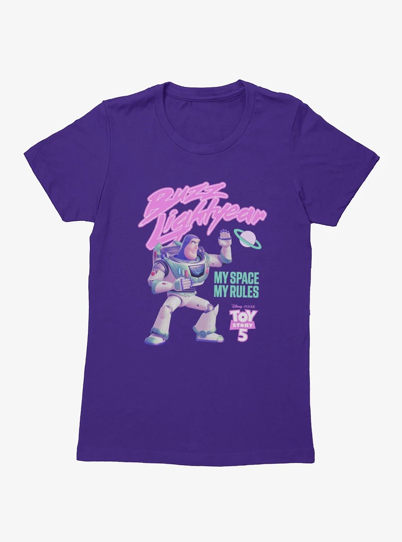 Disney Pixar Toy Story 5 Buzz Lightyear My Space Rules Womens T-Shirt