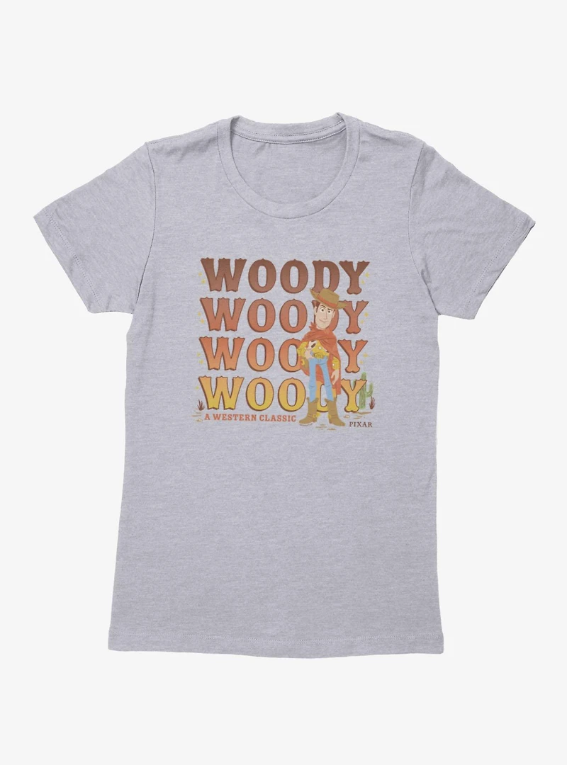 Disney Pixar Toy Story 5 Woody A Western Classic Womens T-Shirt