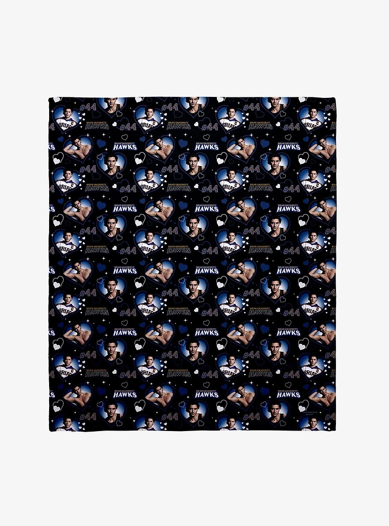 Off Campus Briar University Hawks Garrett Graham Hearts Throw Blanket