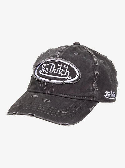Von Dutch Distressed Mineral Wash Ball Cap