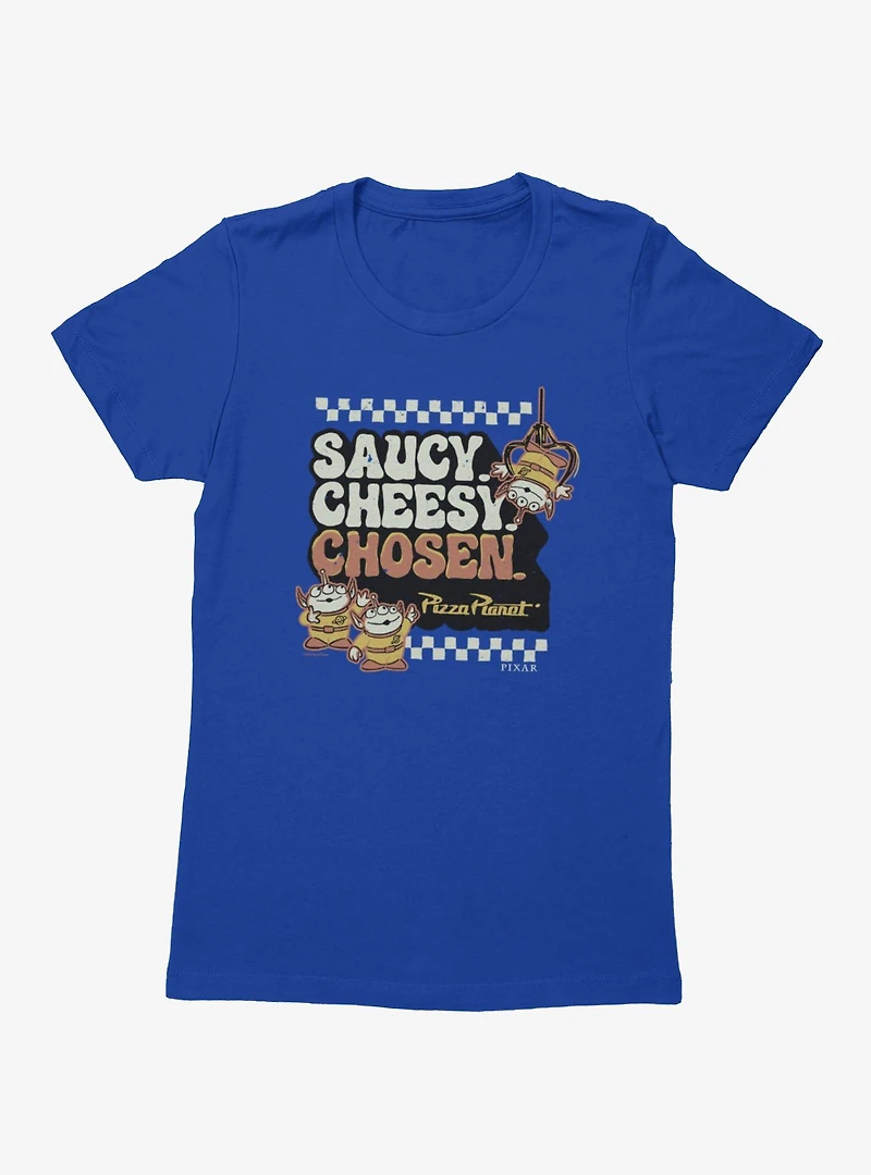 Disney Pixar Toy Story Saucy Cheesy Chosen Pizza Planet Womens T-Shirt