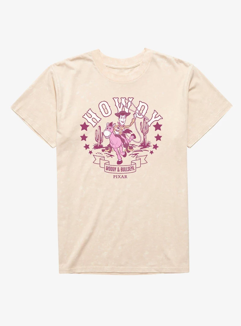 Disney Pixar Toy Story Howdy Woody Bullseye Mineral Wash T-Shirt