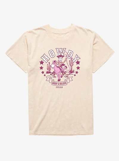 Disney Pixar Toy Story Howdy Woody Bullseye Mineral Wash T-Shirt