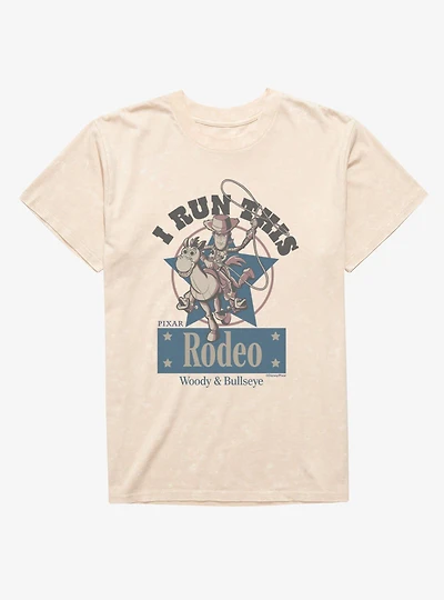 Disney Pixar Toy Story I Run This Rodeo Woody Bullseye Mineral Wash T-Shirt