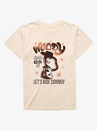 Disney Pixar Toy Story 5 Woody Lets Ride Cowboy Stars Mineral Wash T-Shirt