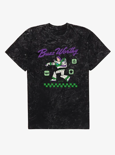 Disney Pixar Toy Story 5 Buzz Lightyear Worthy Laser Mineral Wash T-Shirt Box Lunch Exclusive