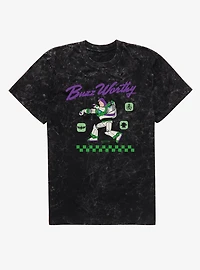 Disney Pixar Toy Story 5 Buzz Lightyear Worthy Laser Mineral Wash T-Shirt Box Lunch Exclusive