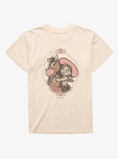Disney Pixar Toy Story 5 My Ride Or Die Jessie Bullseye Mineral Wash T-Shirt