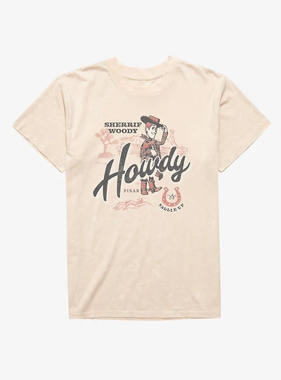 Disney Pixar Toy Story 5 Howdy Sherrif Woody Mineral Wash T-Shirt