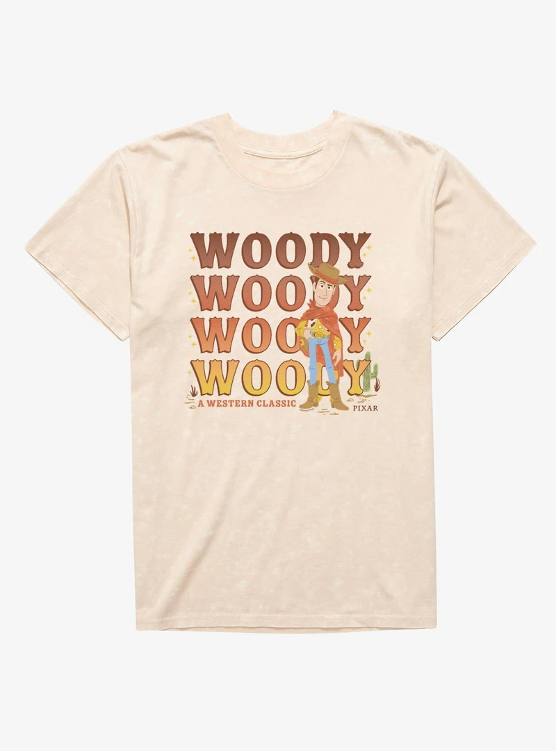 Disney Pixar Toy Story 5 Woody A Western Classic Mineral Wash T-Shirt
