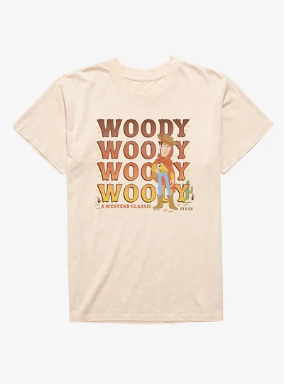 Disney Pixar Toy Story 5 Woody A Western Classic Mineral Wash T-Shirt