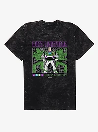 Disney Pixar Toy Story 5 Buzz Worthy Lightyear Panels Mineral Wash T-Shirt