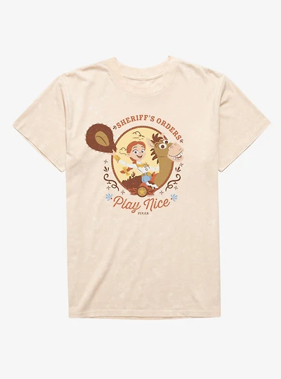 Disney Pixar Toy Story 5 Jessie Sheriff's Orders Play Nice Mineral Wash T-Shirt