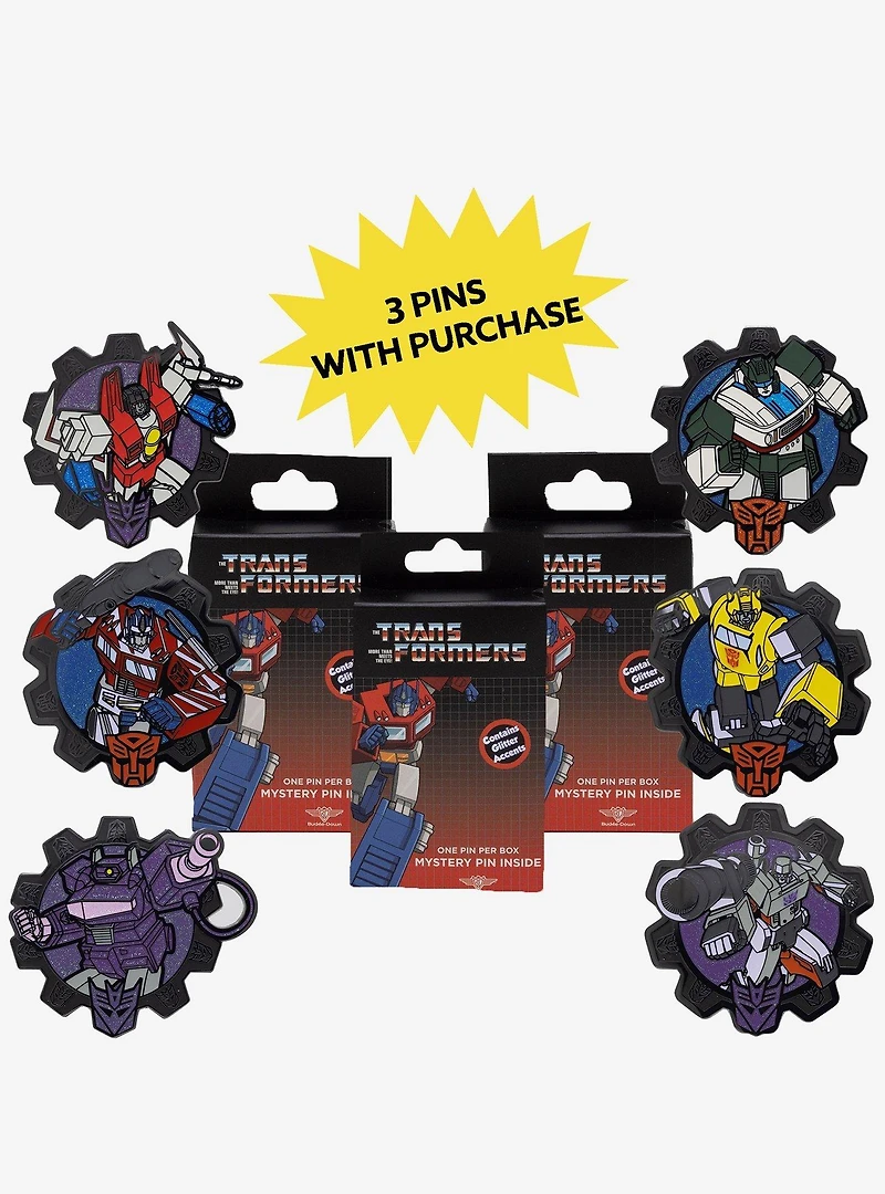 Transformers Mystery Enamel Pin Blind Box Series 3 Pack