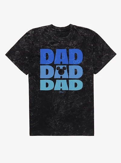 Disney Mickey Mouse Dad Stack Icons Mineral Wash T-Shirt