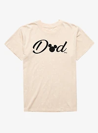 Disney Mickey Mouse Head Dad Text Mineral Wash T-Shirt