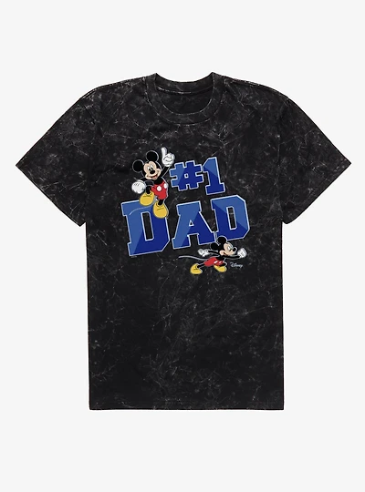 Disney Mickey Mouse Number 1 Dad Mineral Wash T-Shirt