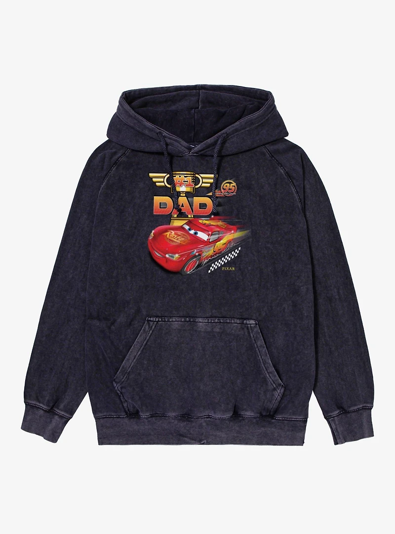 Disney Pixar Cars Number 1 Dad With McQueen Vintage Mineral Washed Hoodie