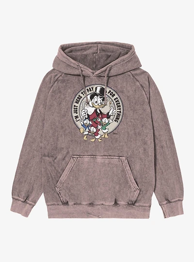Disney Ducktales I'm Just Here To Pay For Everything Dad Vintage Mineral Washed Hoodie