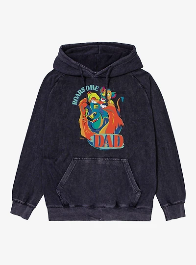 Disney Lion King Roarsome Dad Vibrant Colors Vintage Mineral Washed Hoodie