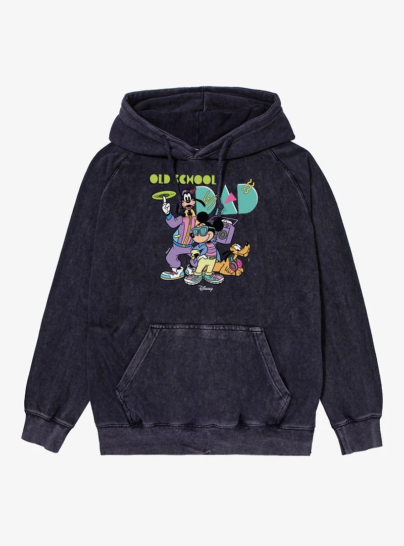 Disney Mickey And Friends Old School 90s Dad Vintage Mineral Washed Hoodie