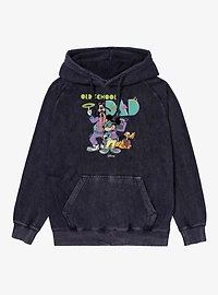 Disney Mickey And Friends Old School 90s Dad Vintage Mineral Washed Hoodie