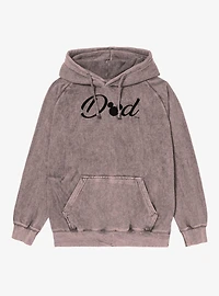 Disney Mickey Mouse Head Dad Text Vintage Mineral Washed Hoodie