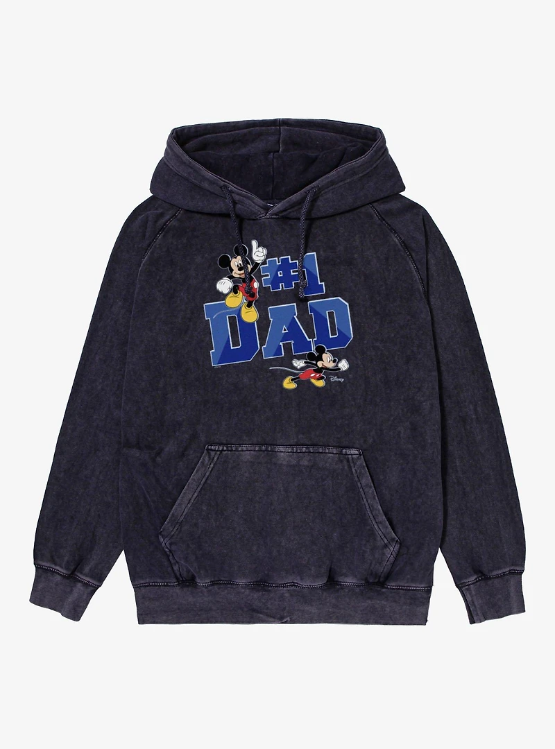 Disney Mickey Mouse Number 1 Dad Vintage Mineral Washed Hoodie