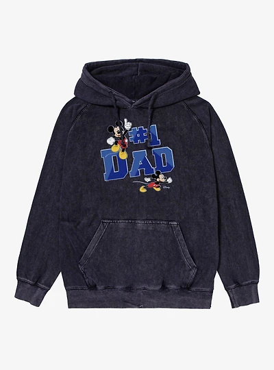 Disney Mickey Mouse Number 1 Dad Vintage Mineral Washed Hoodie